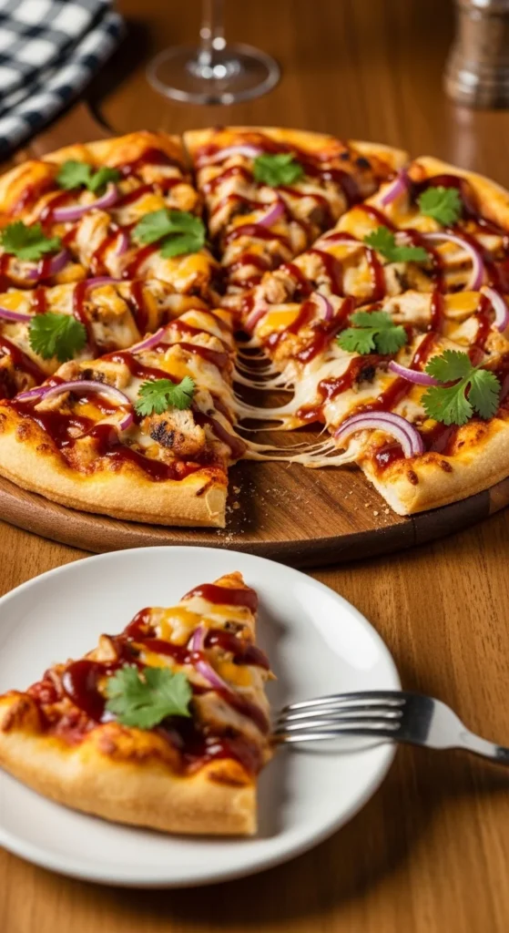 Bbq Chicken Pizza Serving