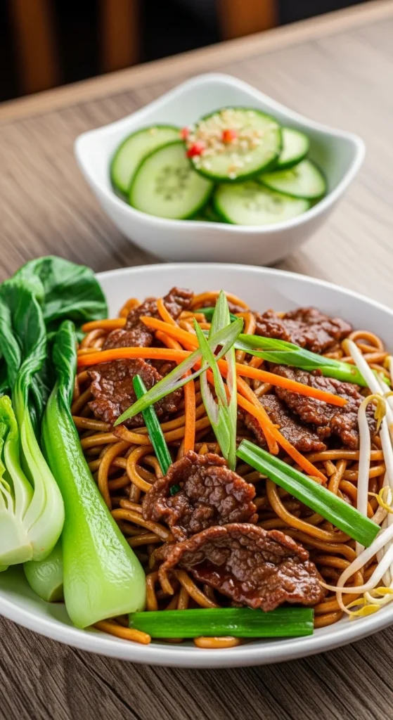 Beef Lo Mein Serving