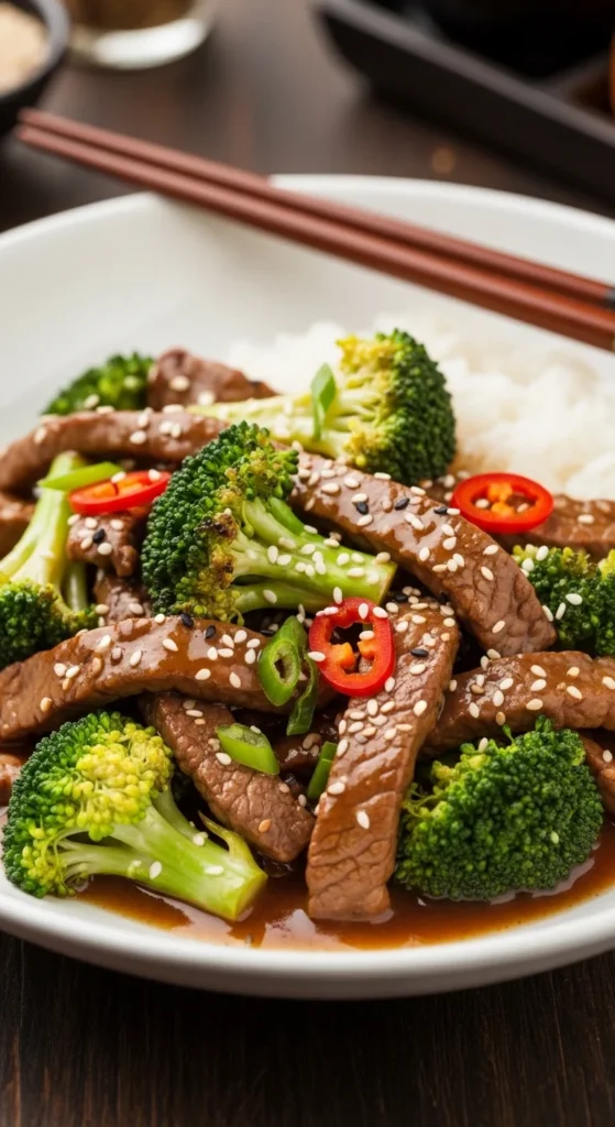 Beef and Broccoli Serving