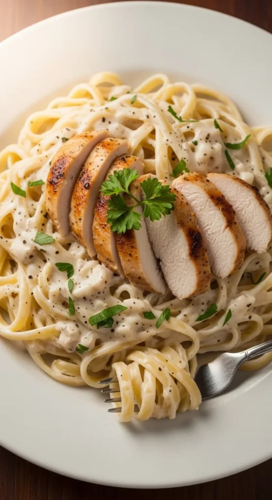 Creamy Chicken Alfredo Blitz Serving