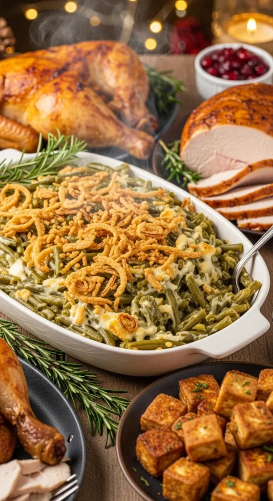 Green Bean Casserole with Cream Cheese Serving