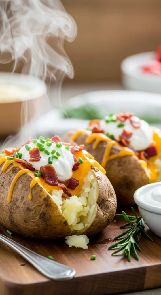 Instant Pot Baked Potatoes Serving