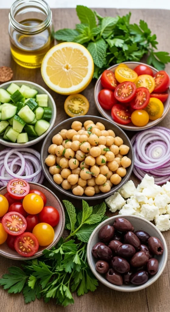 Mediterranean Chickpea Salad Ingredients