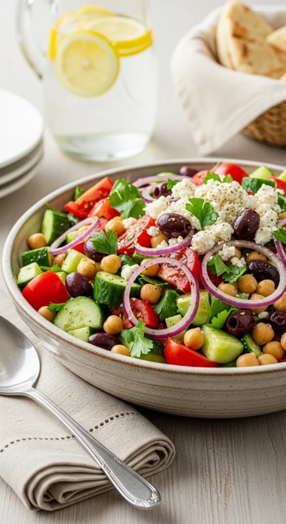 Mediterranean Chickpea Salad Serving