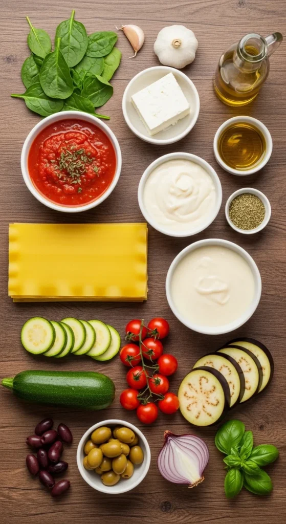 Mediterranean Lasagna Ingredients