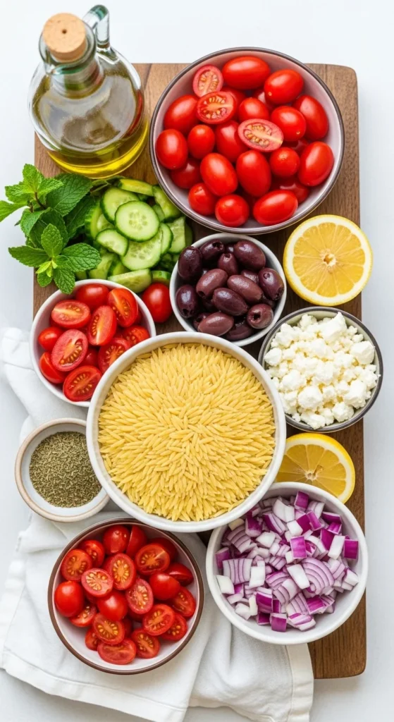 Mediterranean Orzo Ingredients