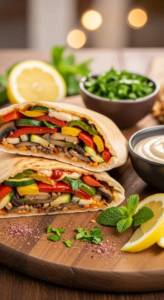 Veg Shawarma Serving