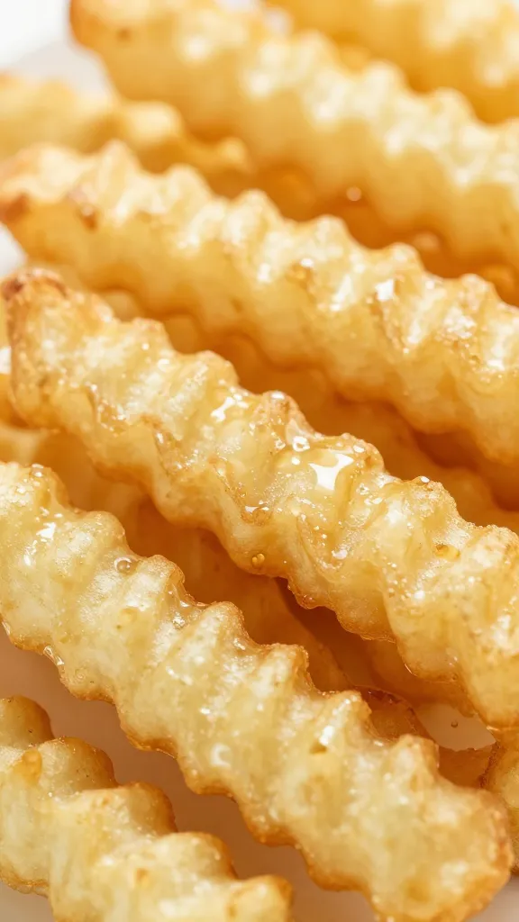 Chickies and Petes Crabfries Recipe: Crispy Bliss Tonight 4 closeup of crinkle-cut fries glistening with oil