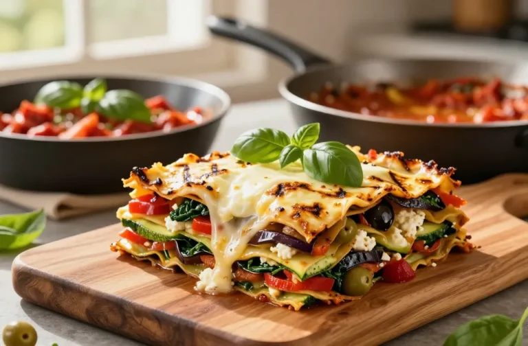 Mediterranean Lasagna: Briny, Veggie-Packed Comfort