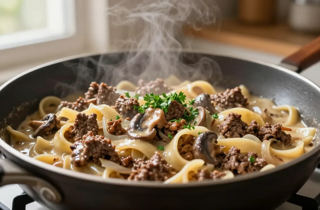Ground Beef Stroganoff: Weeknight Comfort in One Pan