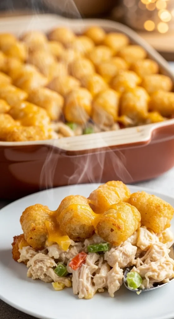 Chicken Tater Tot Casserole serving