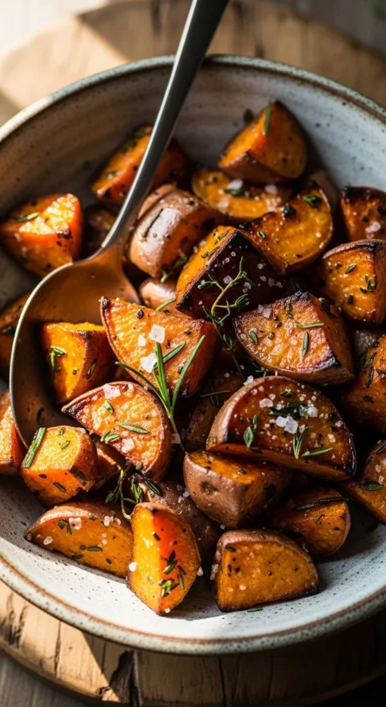 Pan Roasted Sweet Potatoes Serving