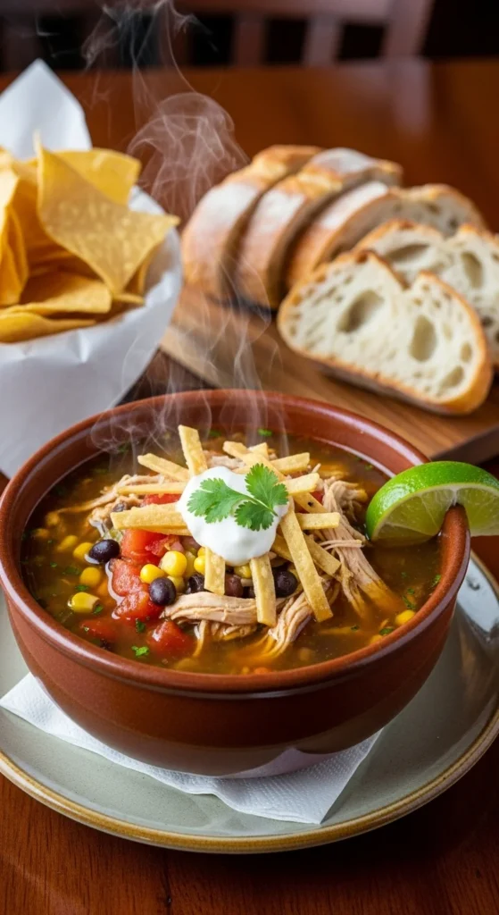 Chicken Tortilla Soup Serving