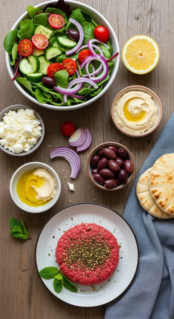 Mediterranean Burger Bowl Ingredients