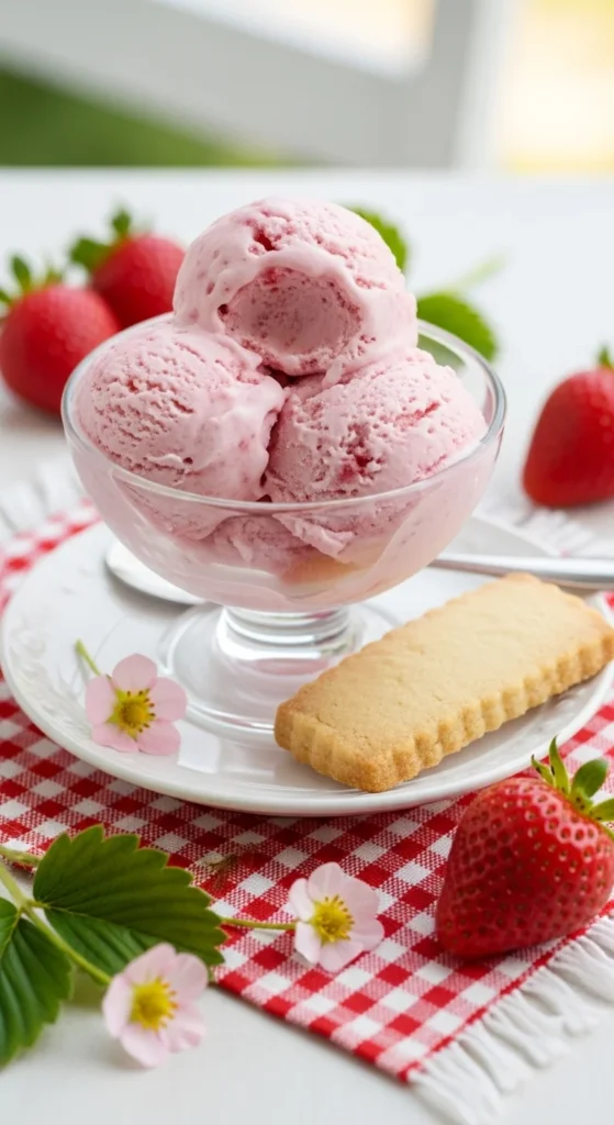 Strawberry Ice Cream Serving