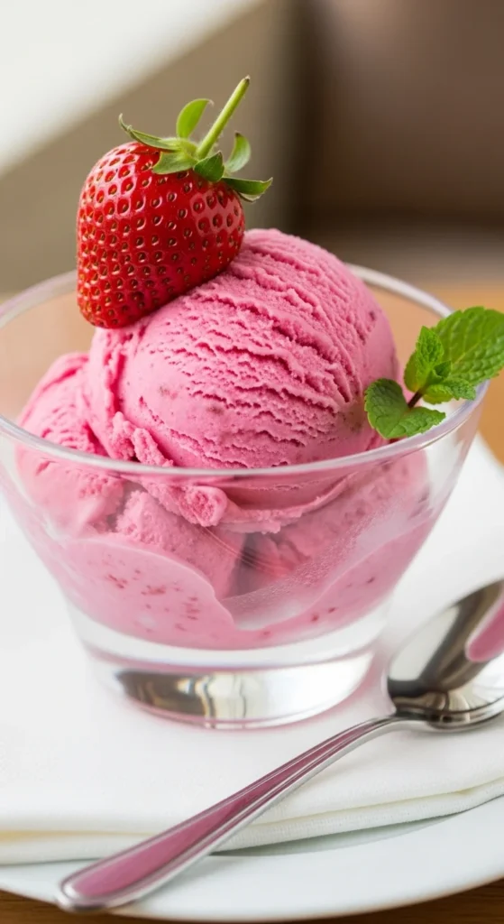Strawberry Ice Cream Serving