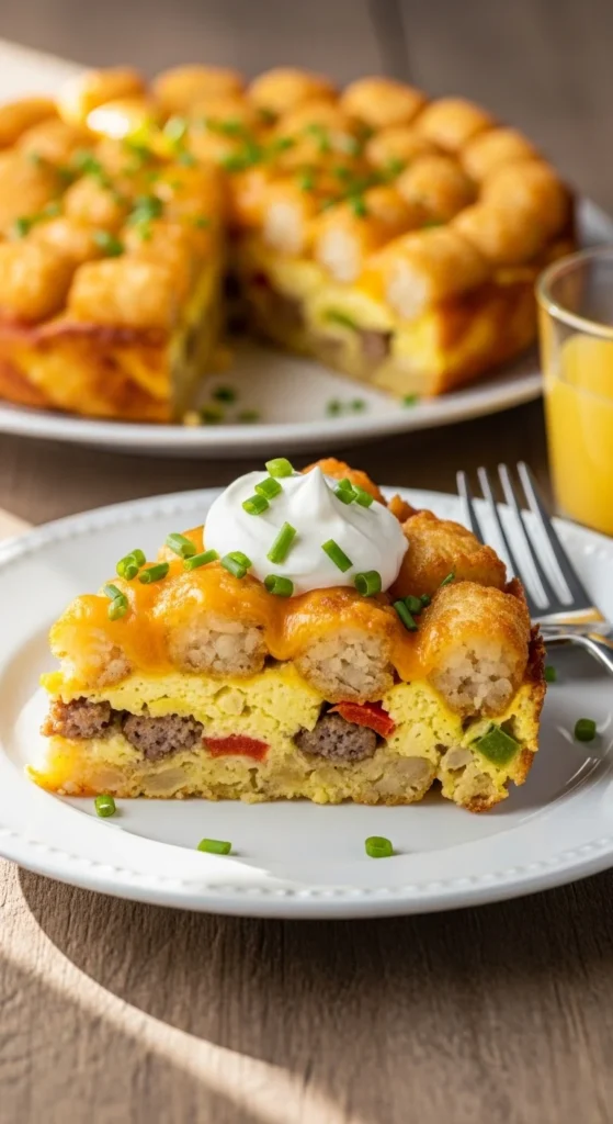 Tater Tot Breakfast Casserole Serving