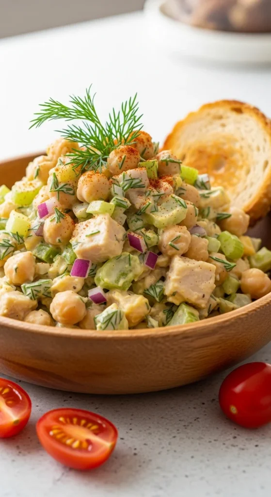 Vegan Chicken Salad Chickpea Serving