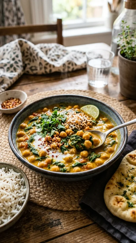 Chickpea and Spinach Coconut Curry